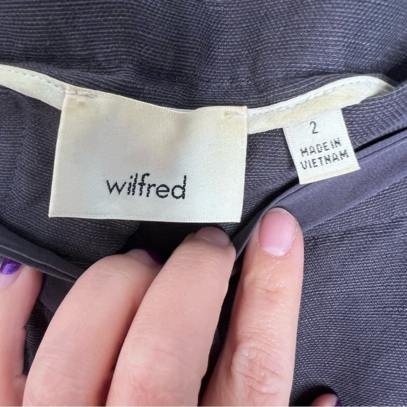 Wilfred Aritzia Linen and Lyocell Cuffed Cropped Trousers grey purple 2 #5 - Picture 6 of 6